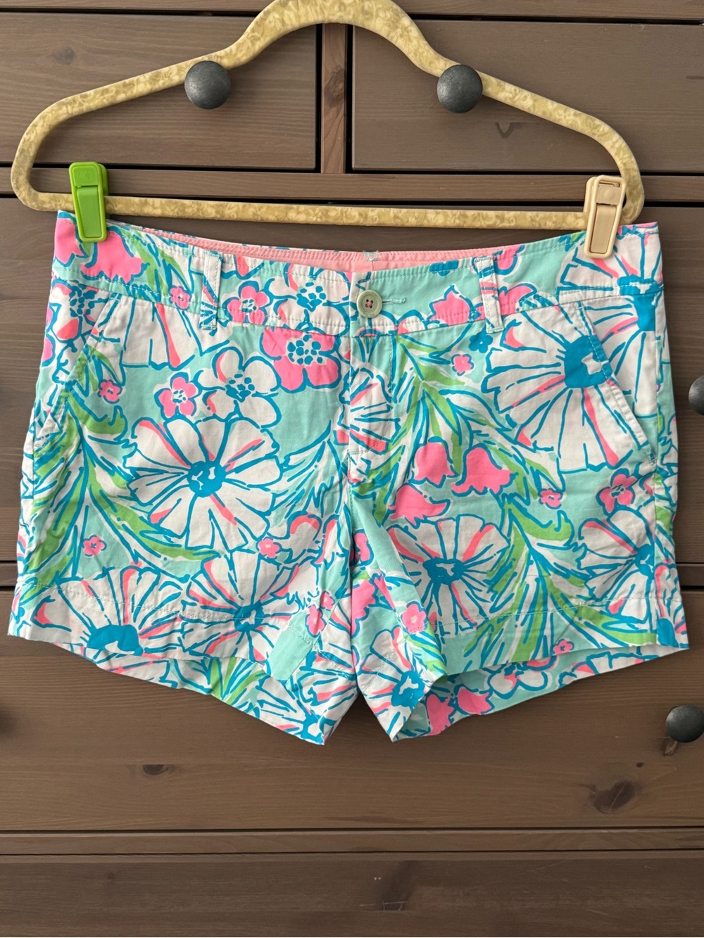 Lilly Pulitzer Callahan Shorts Splish Splash Fluorescent Flowers Size 8